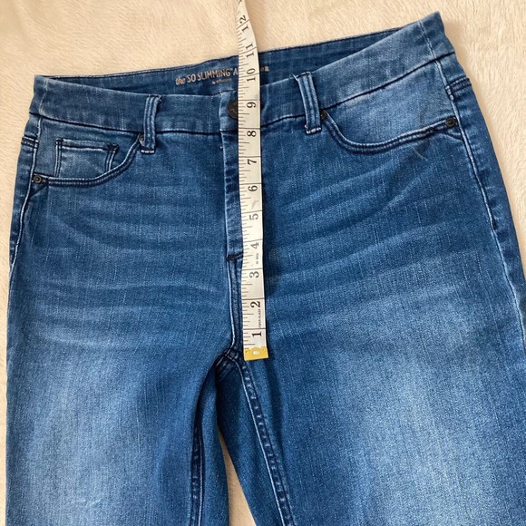 Chico's So Slimming 00 Black Sequin Lace Cuff Ankle Denim Blue Jeans Mint! - Picture 6 of 12